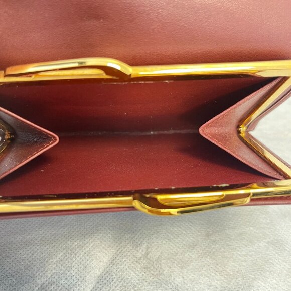 Cartier Vintage Must Line Bordeaux Tri-Fold Wallet w/ Kisslock Pouch - Preowned - Picture 12 of 15